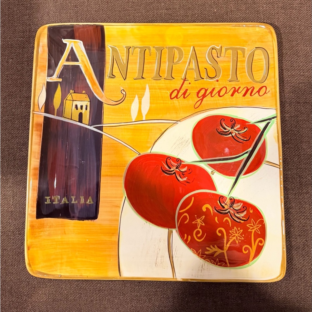 Pier 1 Orange and Red Antipasto Plate